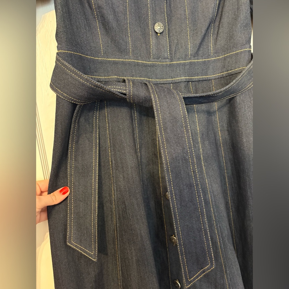 Cinq a Cept Suzie Denim Puff-Sleeve Midi Dress - Picture 7 of 10